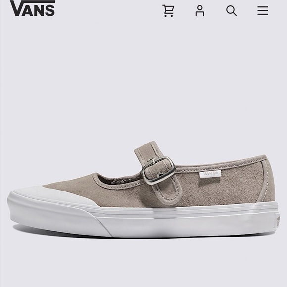Vans Shoes - Vans Mary Jane Suede Sneaker in Taupe and White